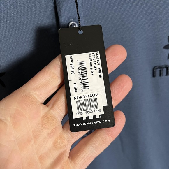 TravisMathew Polo Shirt Mens Large Blue Rome Around Floral Golf Button Down - Picture 3 of 8